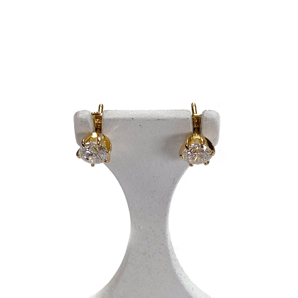 Boucles d'oreilles d'occasion or 750 jaune diamant