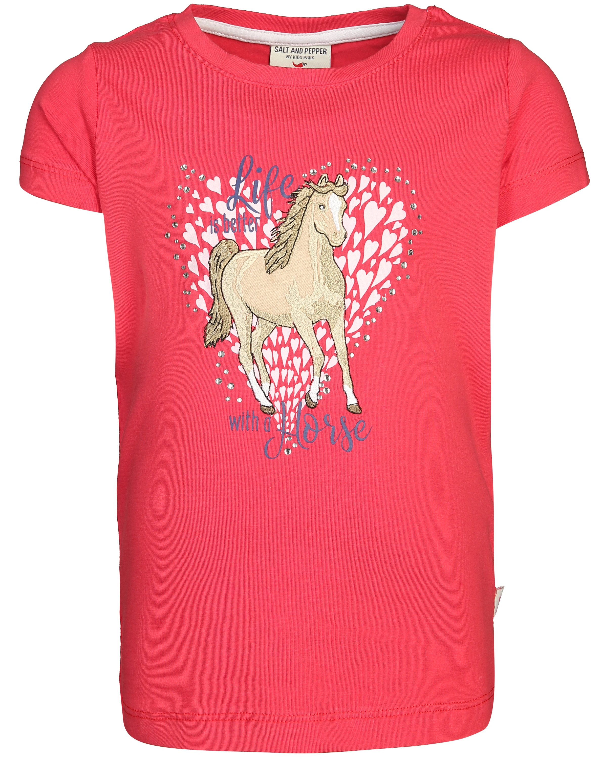 T-Shirt LIFE IS BETTER WITH A HORSE in lollipop red