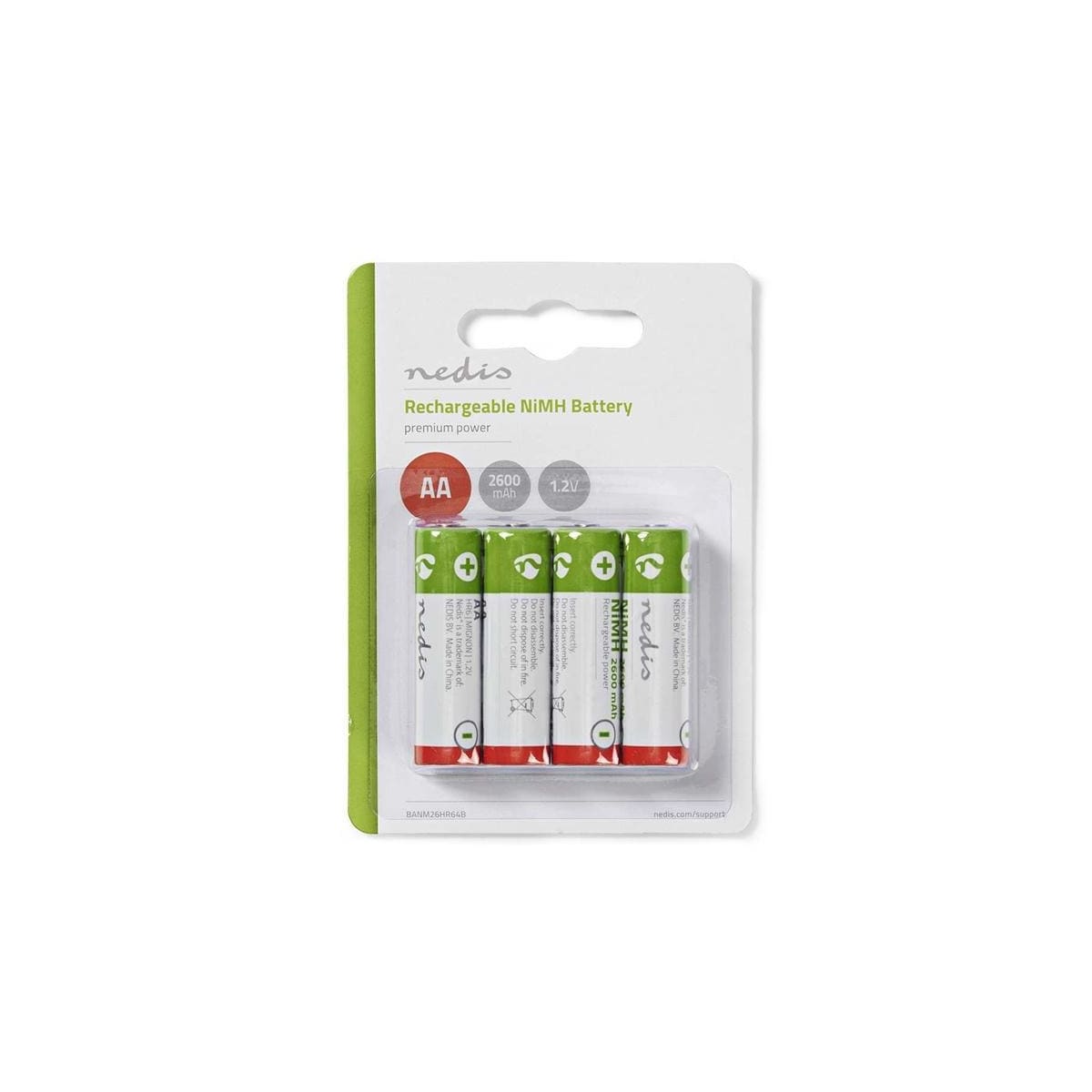 Nedis Oppladbare Ni-MH batteri AA | 1.2 V DC | 2600 mAh | 4-Blister