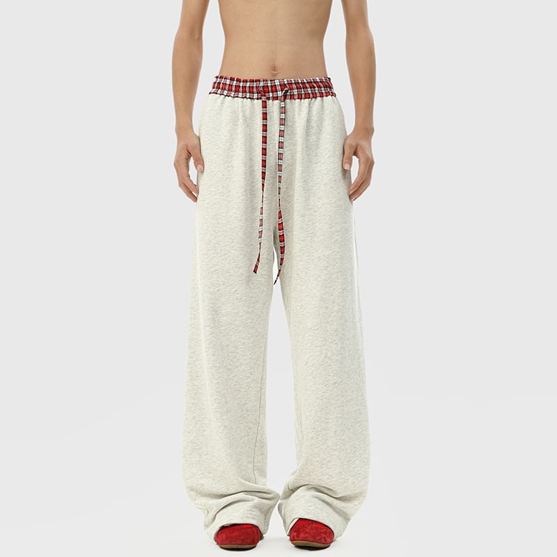Kimeya - Hoge taille effen wijde broek
