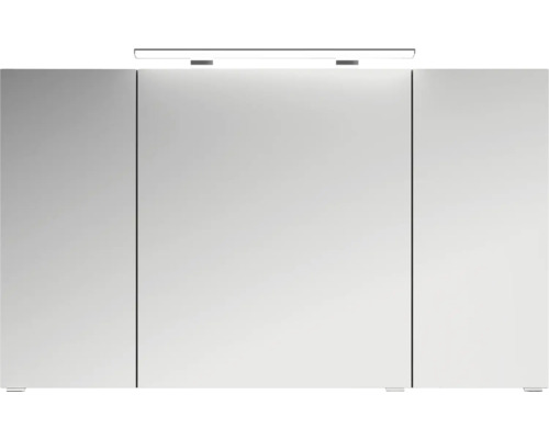 Badkamermeubelset Pelipal serie 4010, afmetingen (B x H x D): 120,5 x 200 x 48 cm, fronten in eikenhouten look, Ribbeck badkamermeubelset met 4 delen, inclusief witte keramische wastafel, keramische wastafelkast en spiegelkast met ledverlichting.