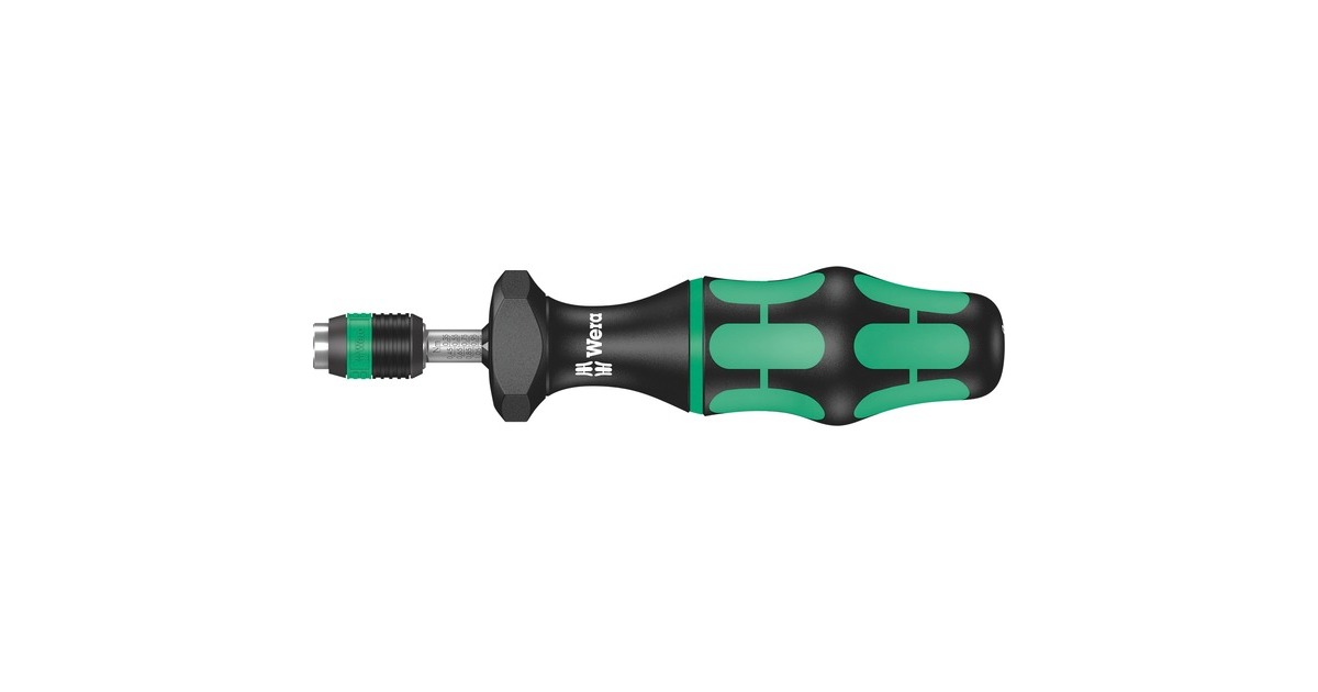 WeraSerie 7400 Kraftform instelbare momentschroevendraaier draaimomentsleutel  (Zwart/groen, 0.3 tot 1.2 Nm, met Rapidaptor snelwisselhouder)