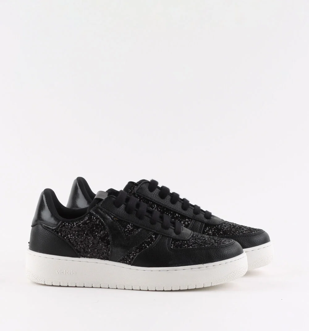 MADRID BLACK GLITTER SNEAKERSNEGRO