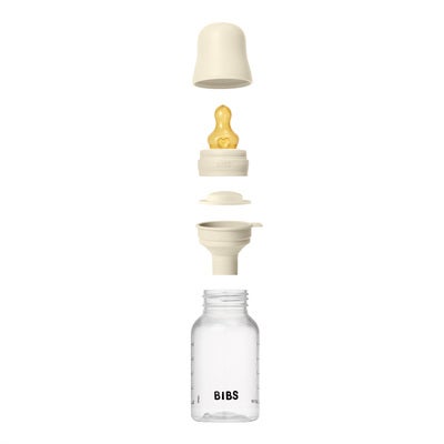 BIBS Slow Flow Tåteflaske Lateks 2-pakk 150 ml, Ivory
