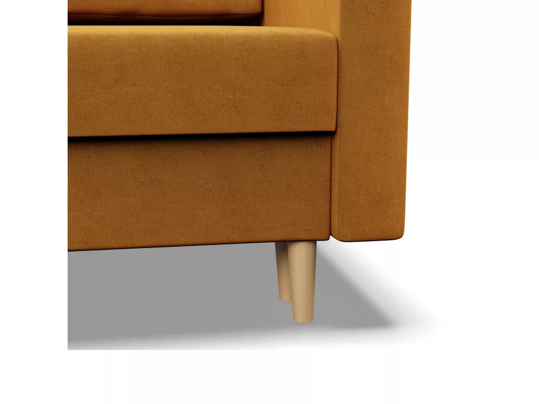 Canapé d'angle en U avec fonction sommeil, 3 coffres-lits, Coussin réversible, Jaune