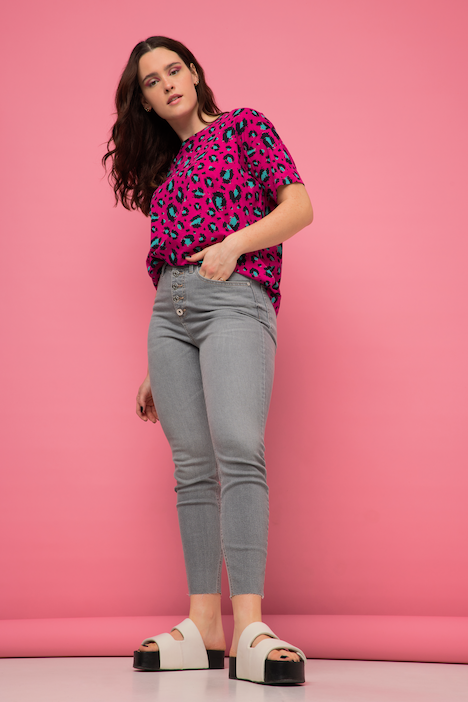 Skinny Jeans, schmales Bein, 5-Pocket, High-Waist, Knopfleiste