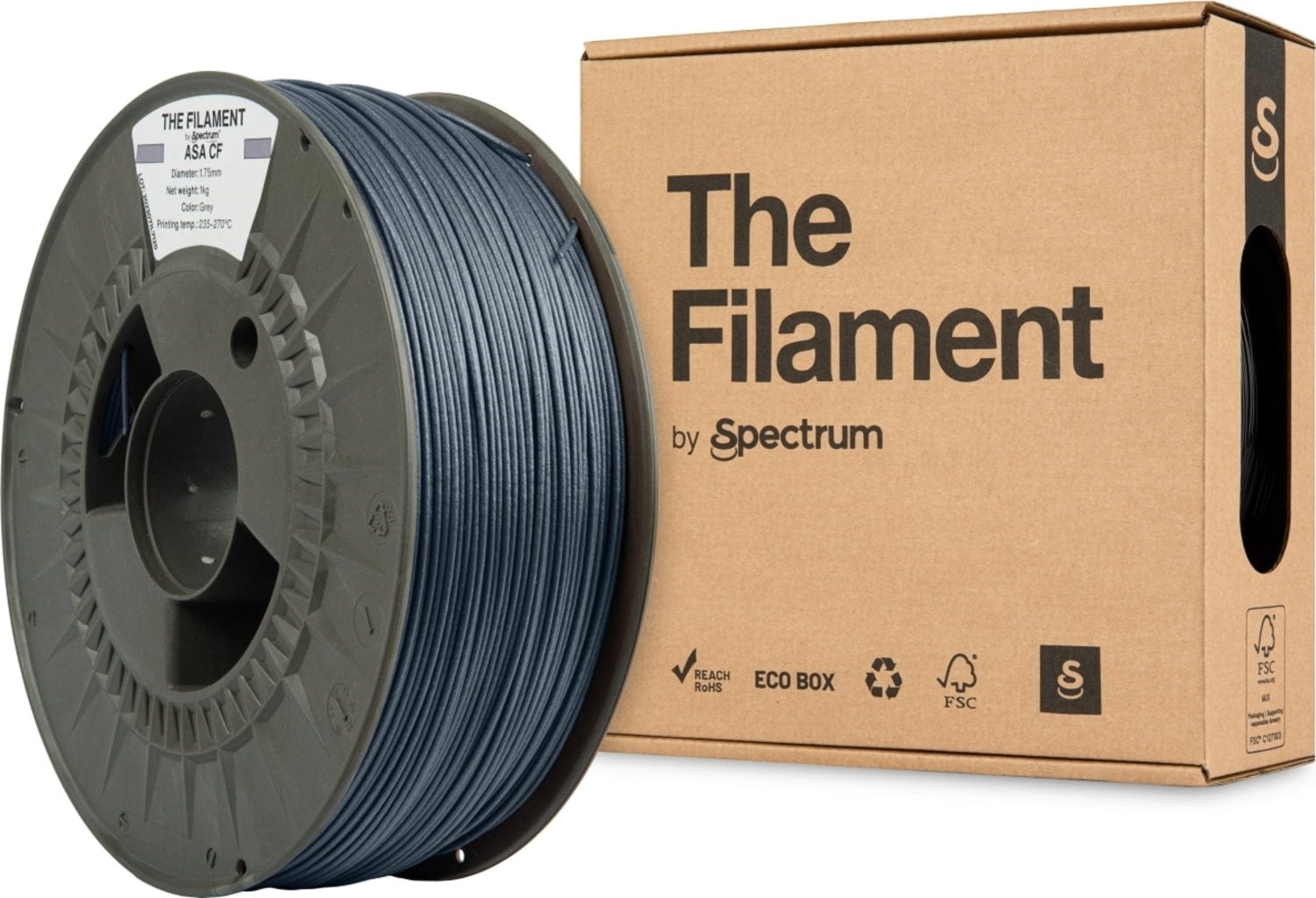 The Filament  ASA CF Grey, 1,75 mm / 1000 g    Witterungsbeständiges ASA mit Carbonverstärkung in Grey
