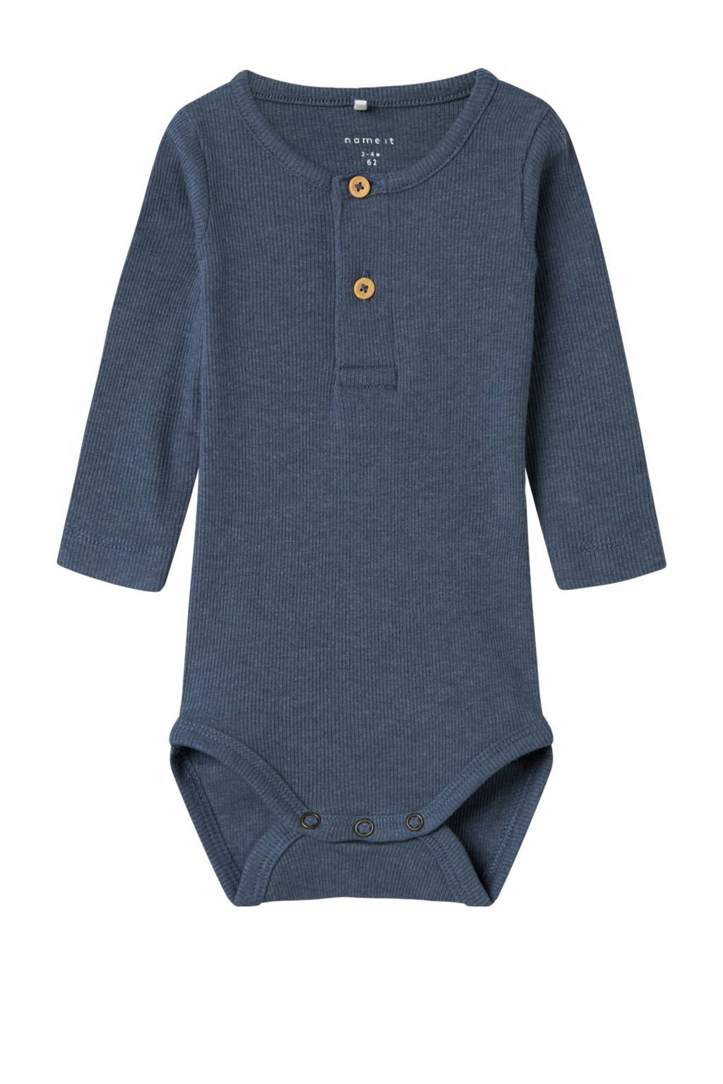 NAME IT ribgbreide romper NBMKAB blauw melange