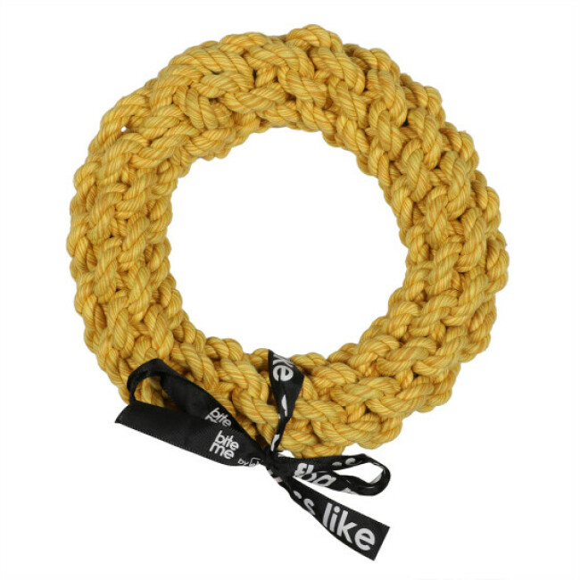 Anneau tressé pour chien jaune Ebi