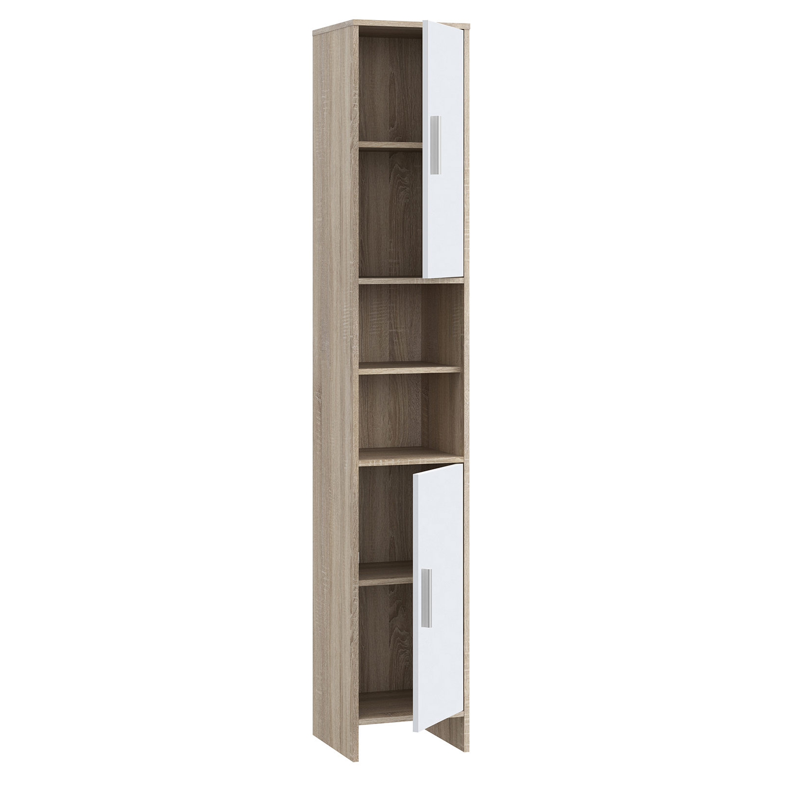 Hochschrank - Sonoma Eiche-weiß - 33 cm breit