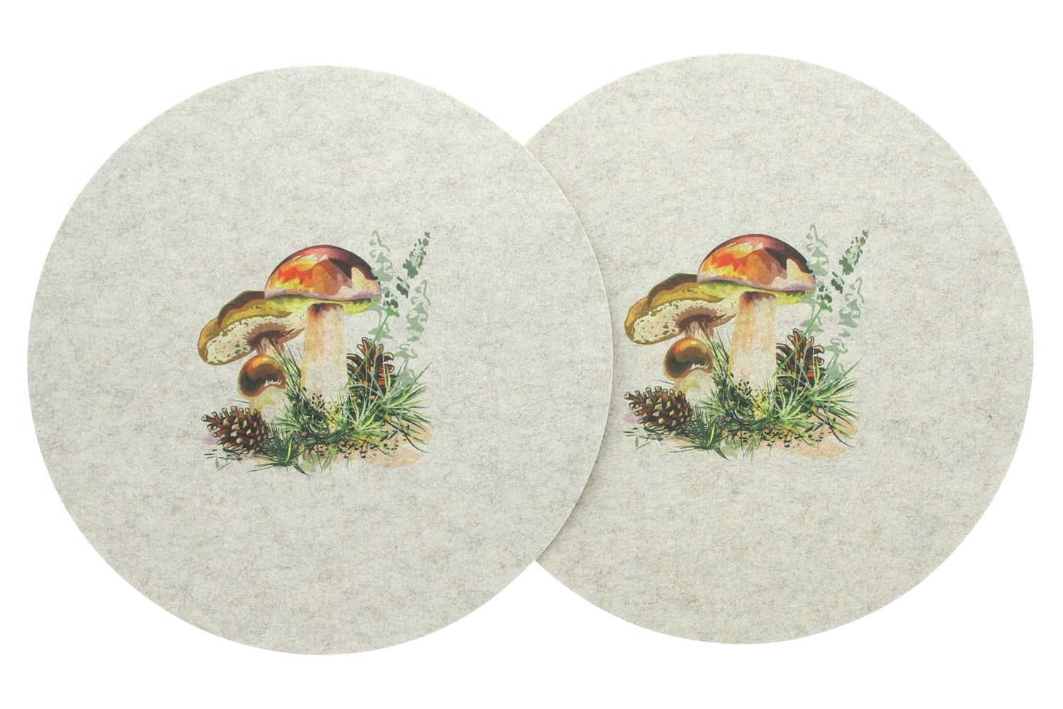FRANK FLECHTWAREN | Placemat Bospaddestoelen, Set van 2, POLYESTER, Ø 38 cm