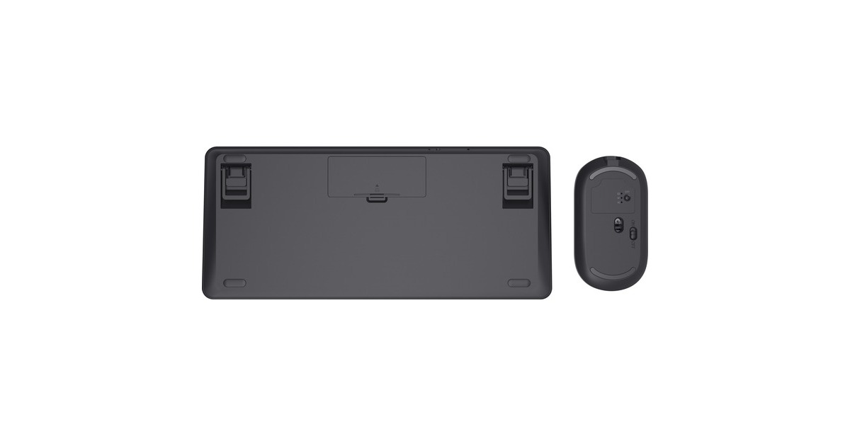 TrustLyra Multi-Device Wireless Keyboard & Mouse, desktopset  (Zwart, US lay-out, Scissor switches, 800 - 1.600 dpi, 2,4 GHz USB, Bluetooth, 65%)