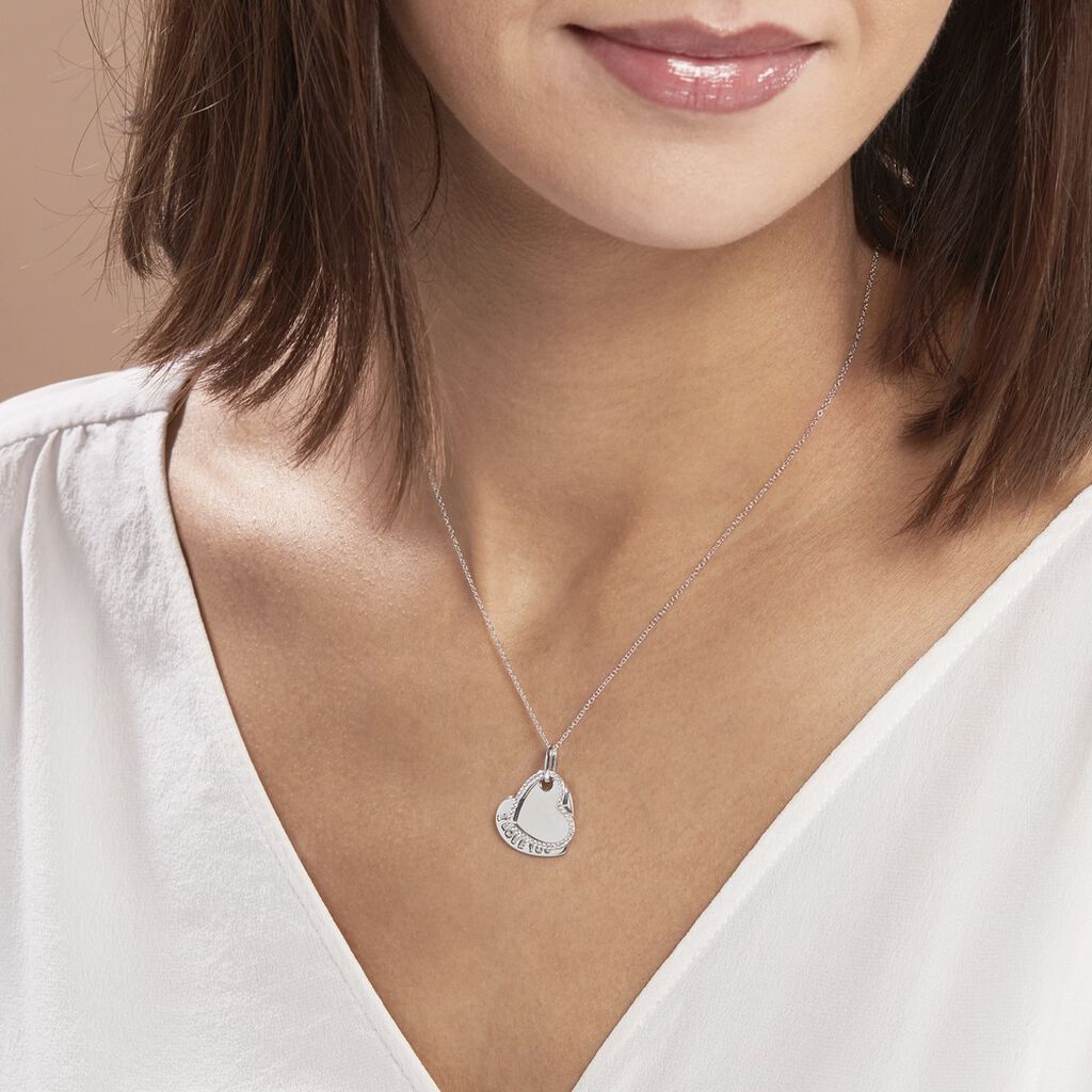 Collier Danael Argent Blanc Oxyde De Zirconium