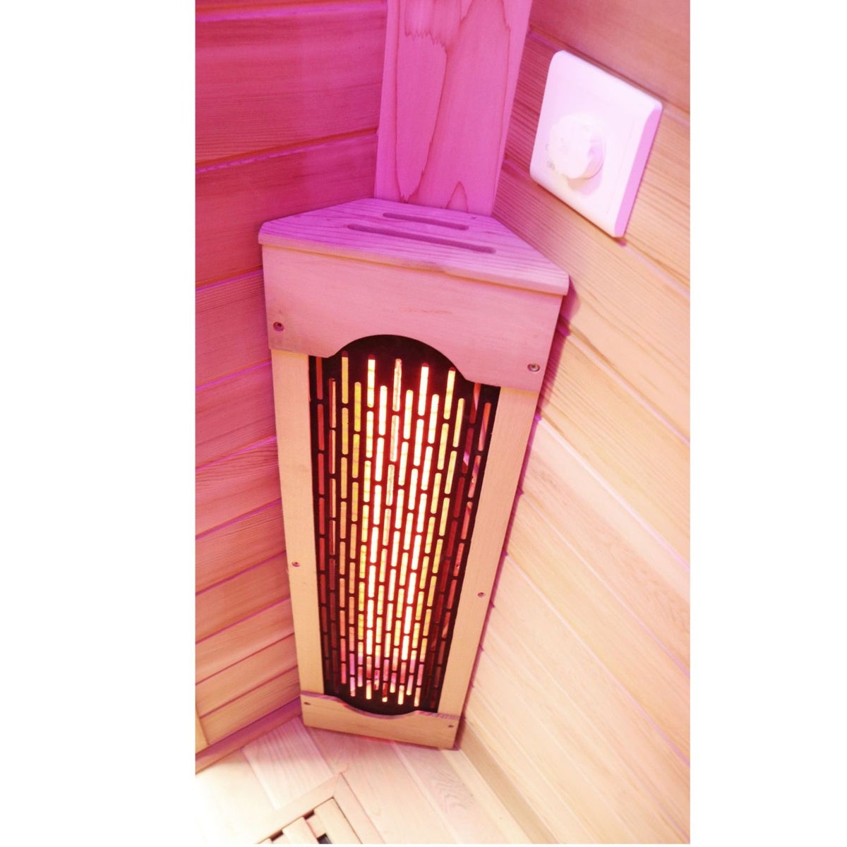 Dewello® Infraroodcabine Infraroodsauna TORONTO 127cm x 106cm incl. 4 full spectrum emitters, 4 koolstof emitters, 4 personen
