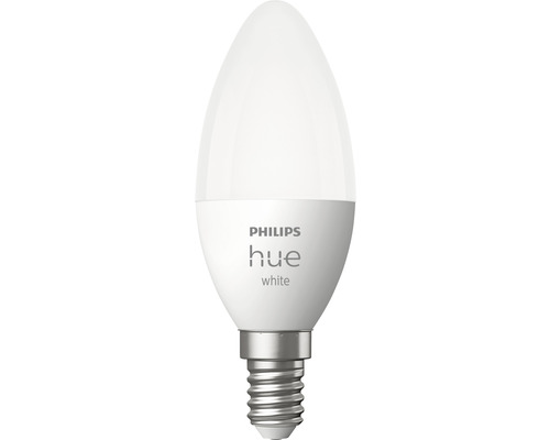 Philips Hue Kaarslamp Wit Dimbaar Wit E14 5.5W 470 lm Warm Wit-Neutraal Wit 1 st - Compatibel met SMART HOME van Hornbach