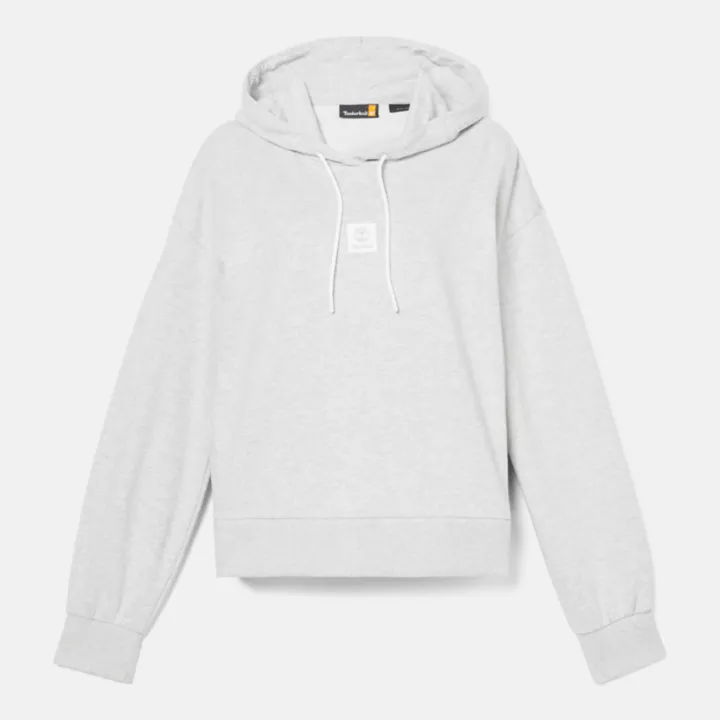 Sweat à capuche à envers bouclé pour femme en gris clair