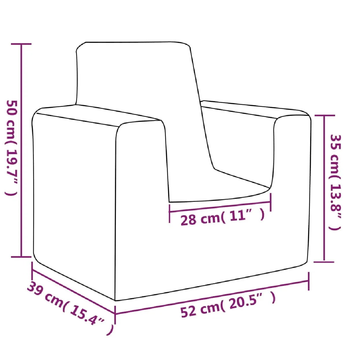 vidaXL Canapé pour enfants - Anthracite