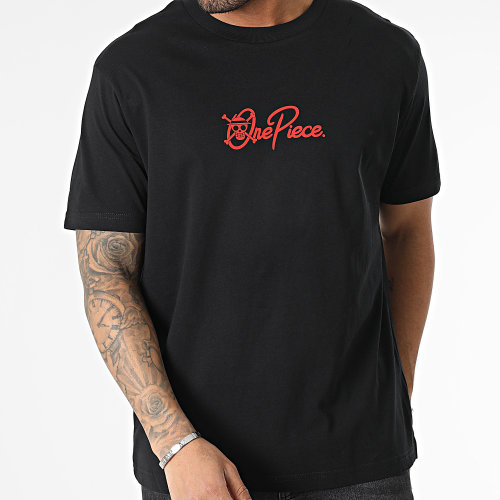 Tee Shirt Oversize Large Mugiwara Logo Noir Rouge