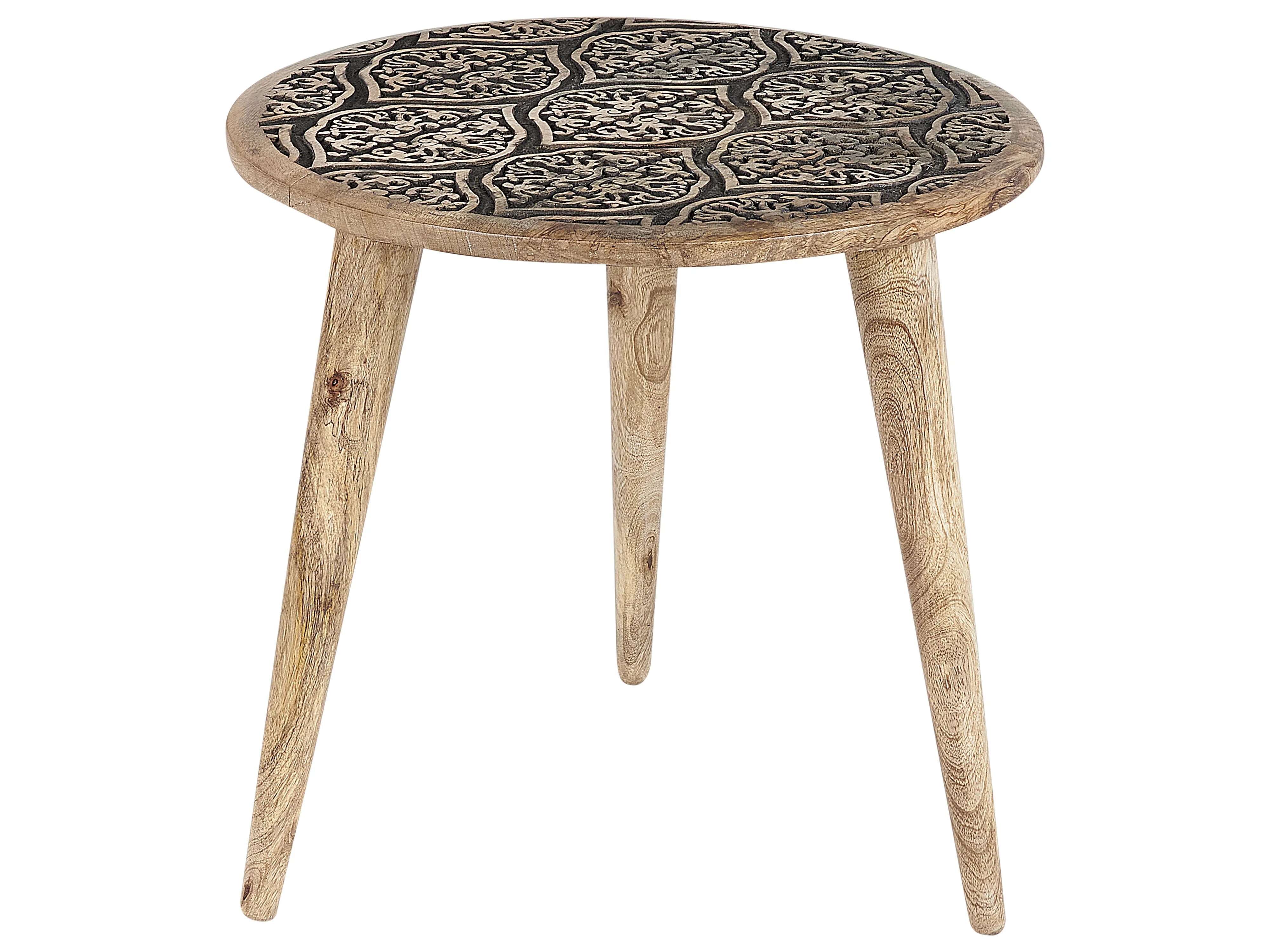 Set van 2 bijzettafels SHARMA Mangohout Bruin/zwart