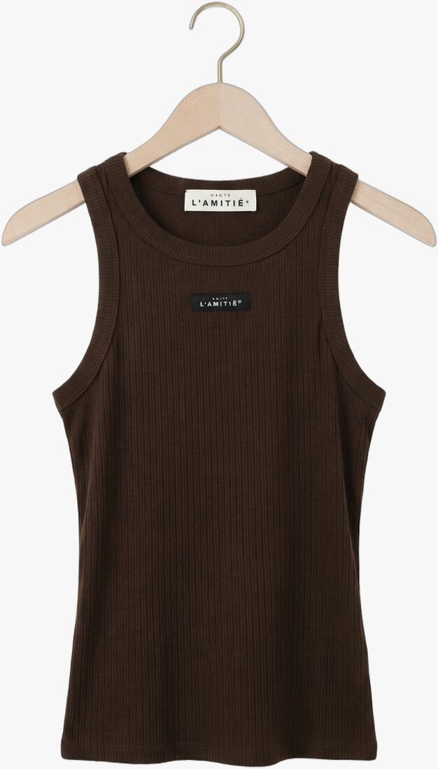 bruine haute l'amitié top rib badge tank