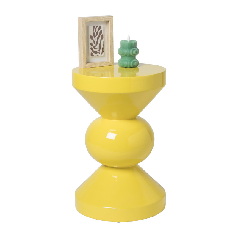 Bijzettafel diabolo - geel - ø33x50