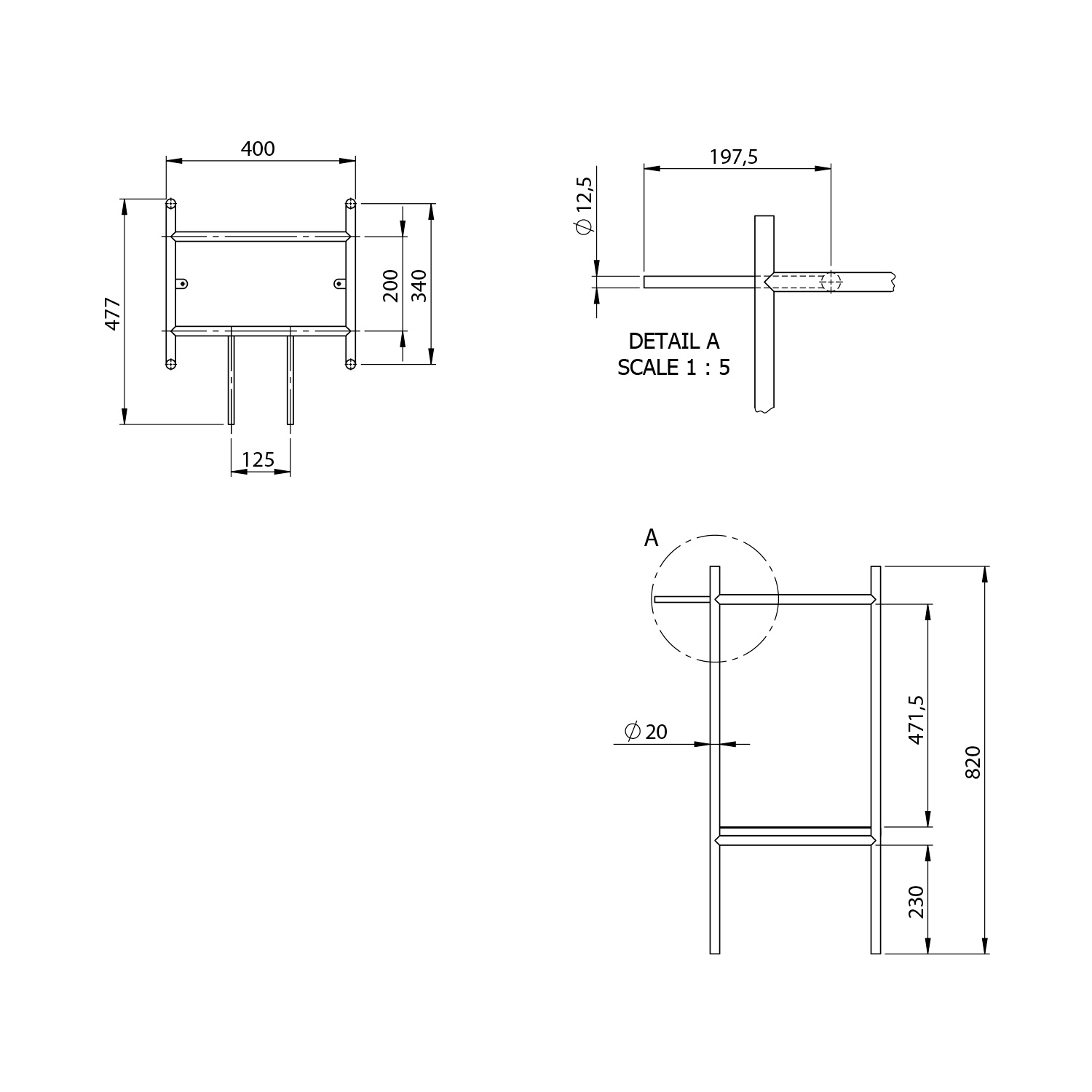 Sapho Puno wastafel frame 40x82x36cm zwart mat