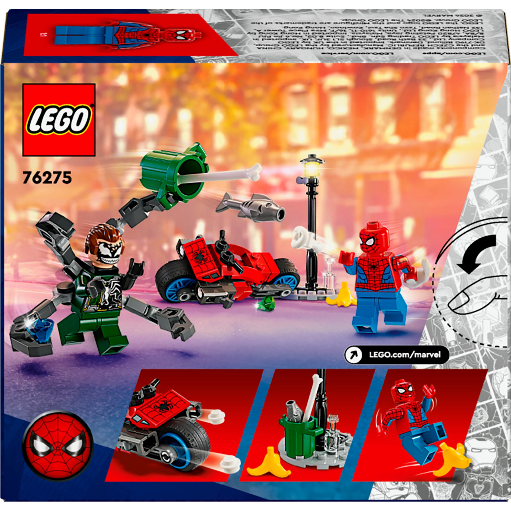 LEGO Konstruktionsspielzeug Marvel Super Heroes Motorrad-Verfolgungsjagd: Spider-Man vs. Doc Ock