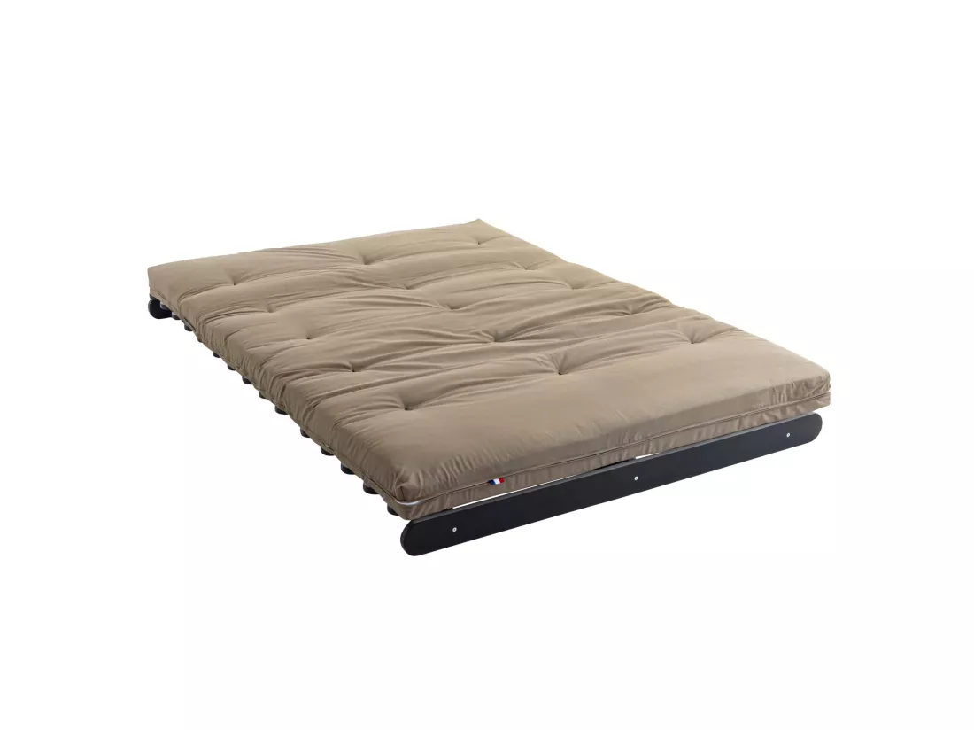 Matelas futon taupe coeur en latex 90x190