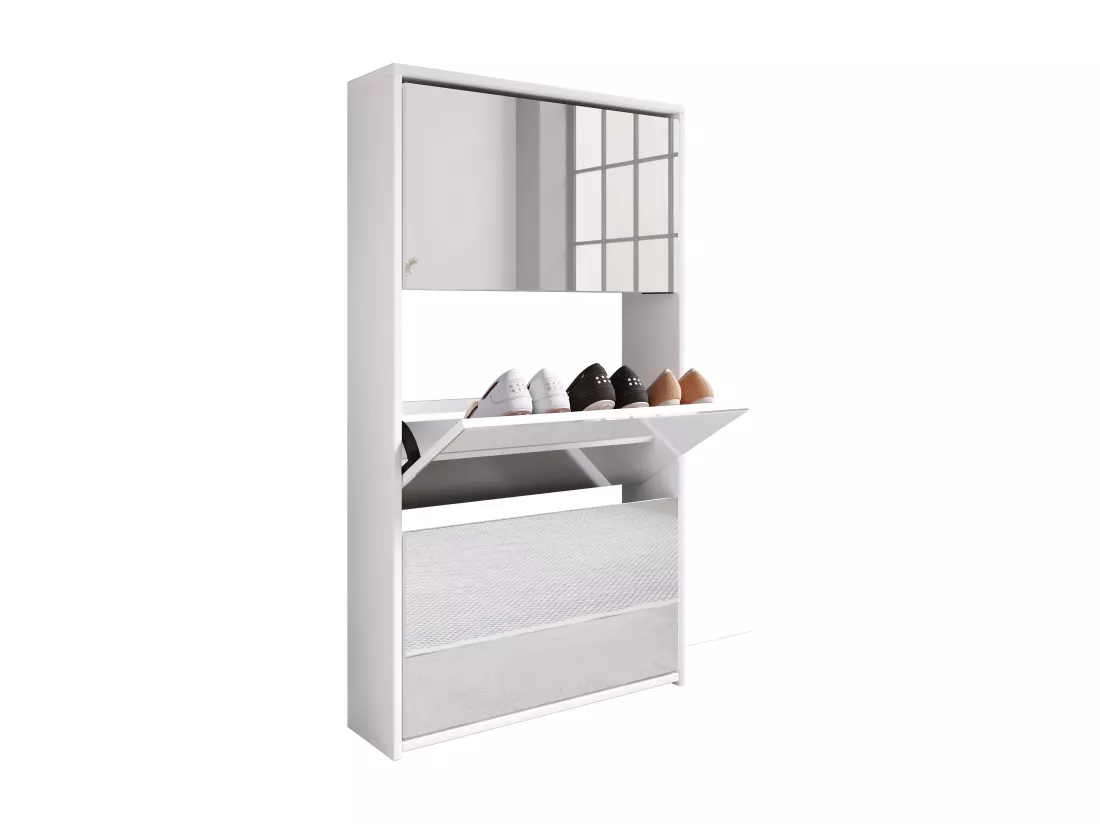 Armoire à chaussures à bascule miroir StidoXL