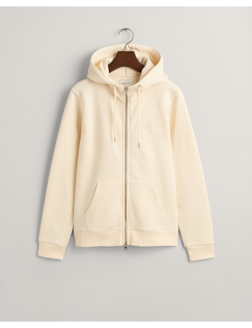 White Zip-Up Sweatshirt