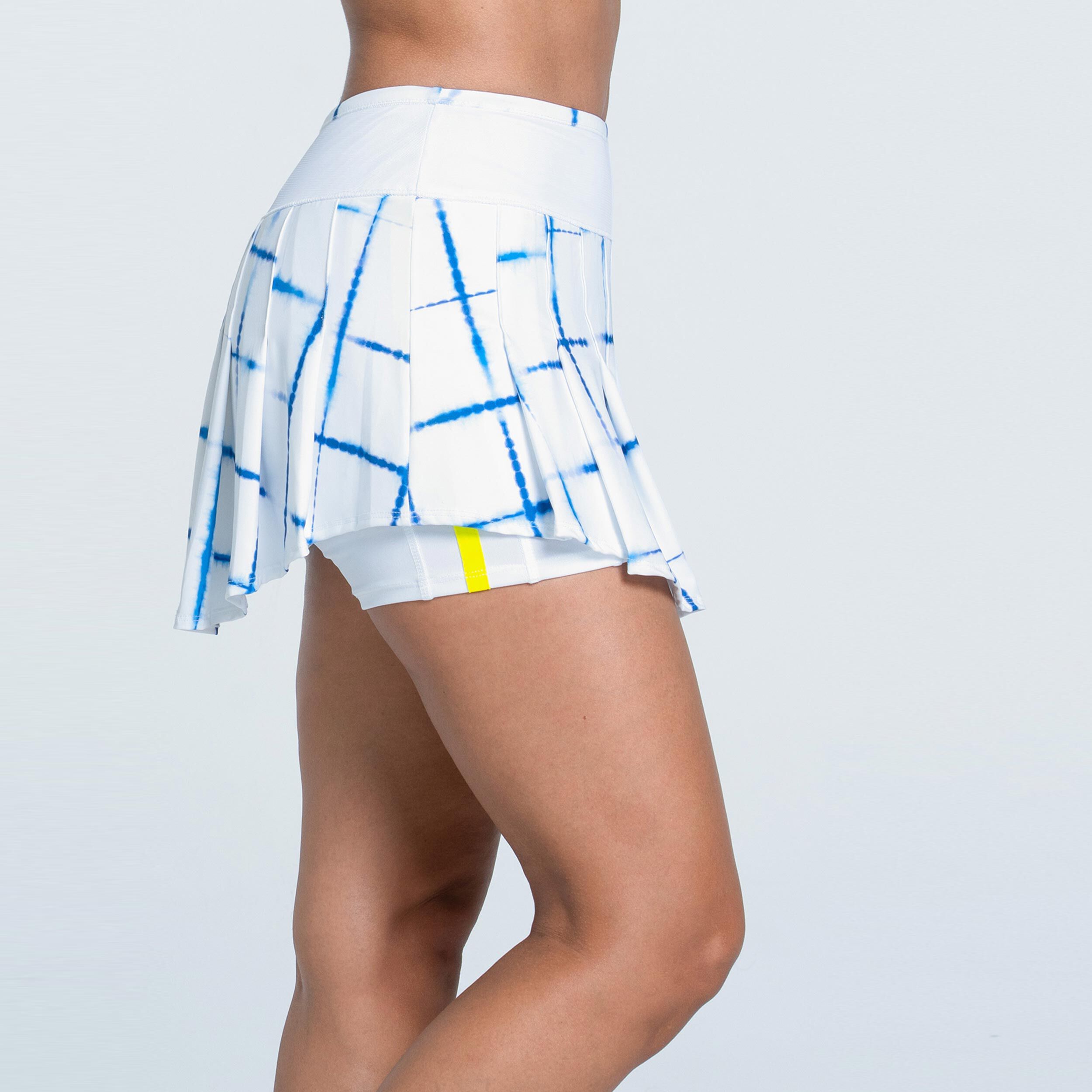 Lucky in Love Shibori Plaid 13.5in Jupe Femmes - Blanc , Bleu