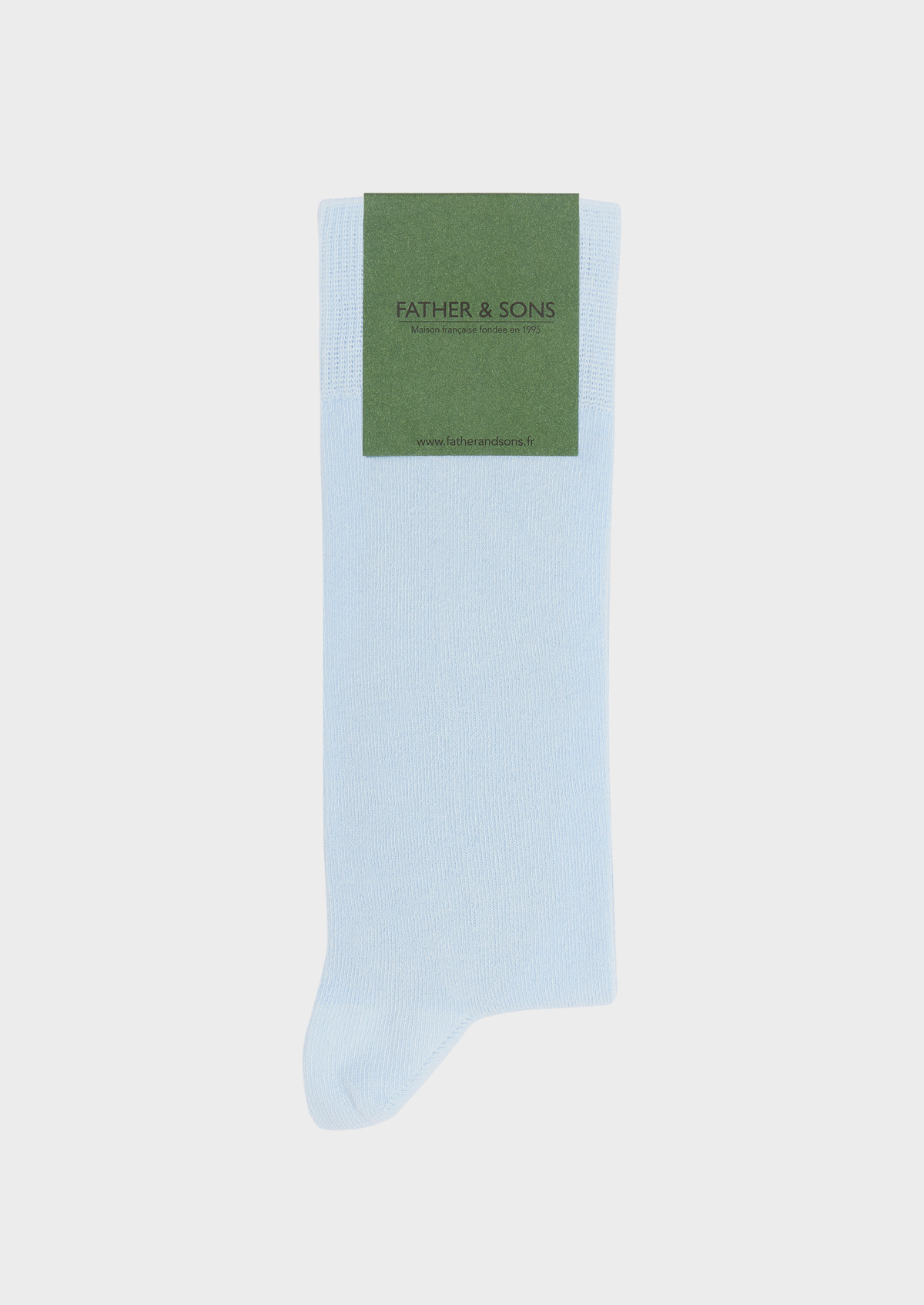 Chaussettes en coton bio mélangé uni bleu ciel