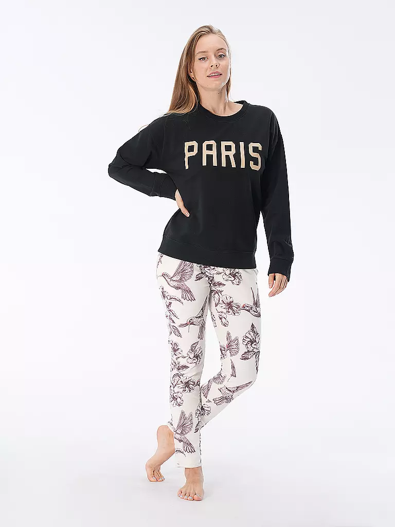 JUVIA Loungewear Sweater PARIS  schwarz