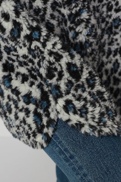 Long-Hemdjacke, Teddyfleece, Leomuster