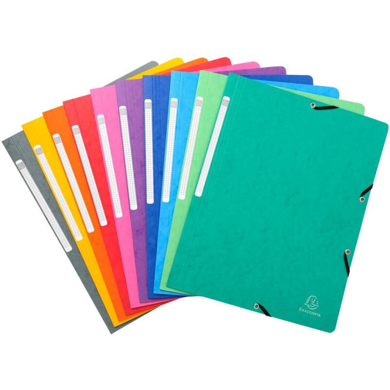 Chemise à élastique sans rabat carte lustrée 400gm2 - A4 - Couleurs assorties