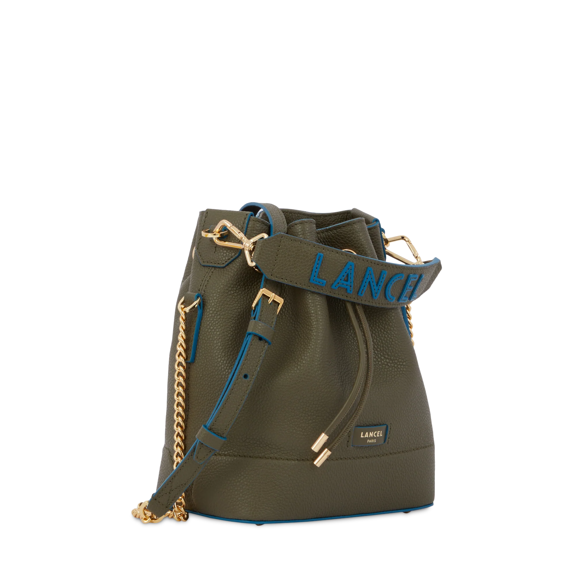 Sac seau S Ninon de Lancel-Kaki fonce/Cobalt