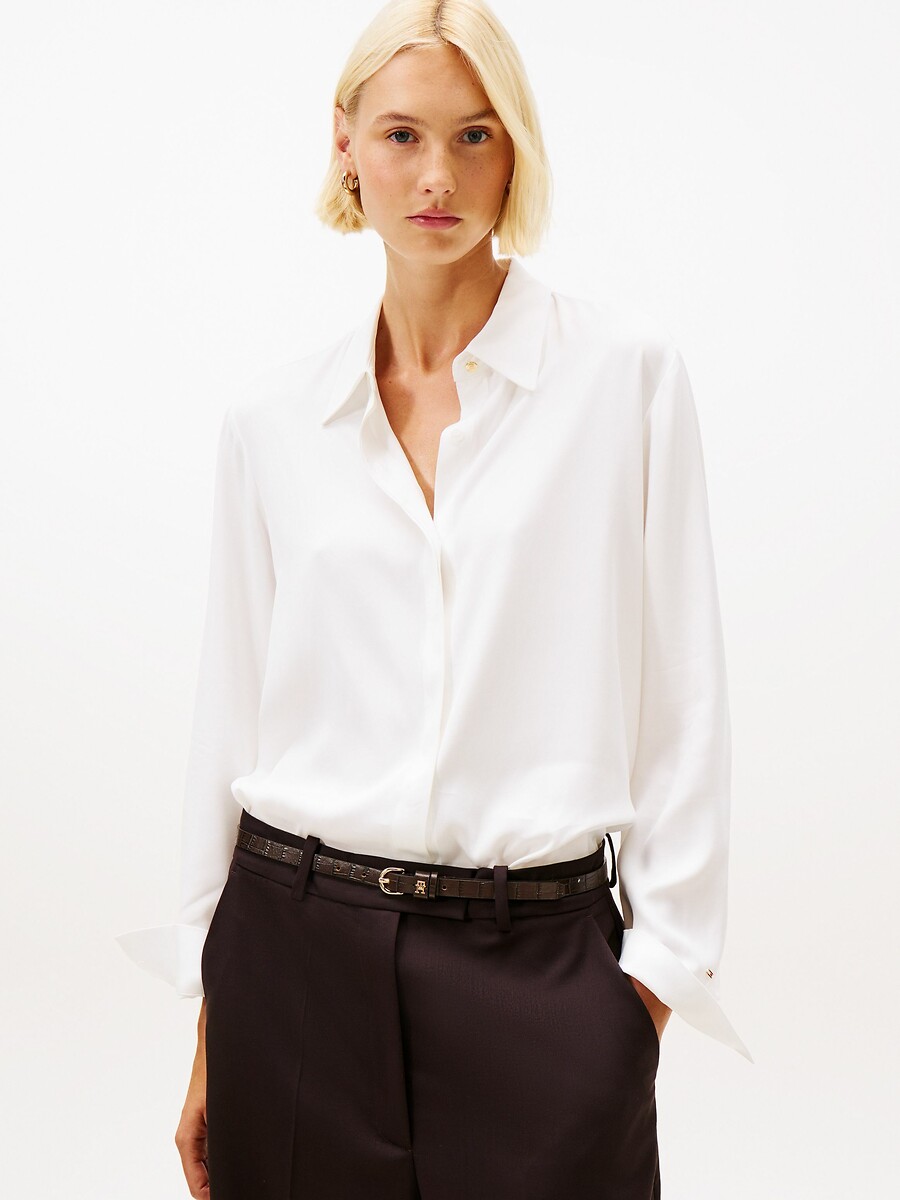 TOMMY HILFIGER<br>Camisa de viscose de manga comprida