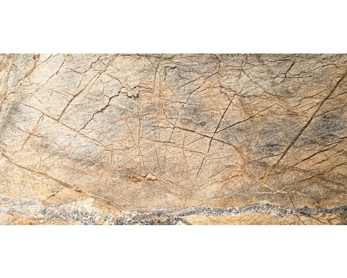 Echt steenmarmer SlateLite, flinterdun 1,5 mm, Regenwoudbruin, 61x122 cm