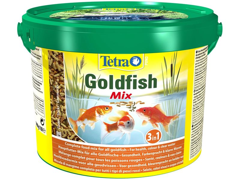 Tetra Basisfutter Pond Gold Mix, 10 l Alleinfuttermittel für Goldfische und Zierfische
