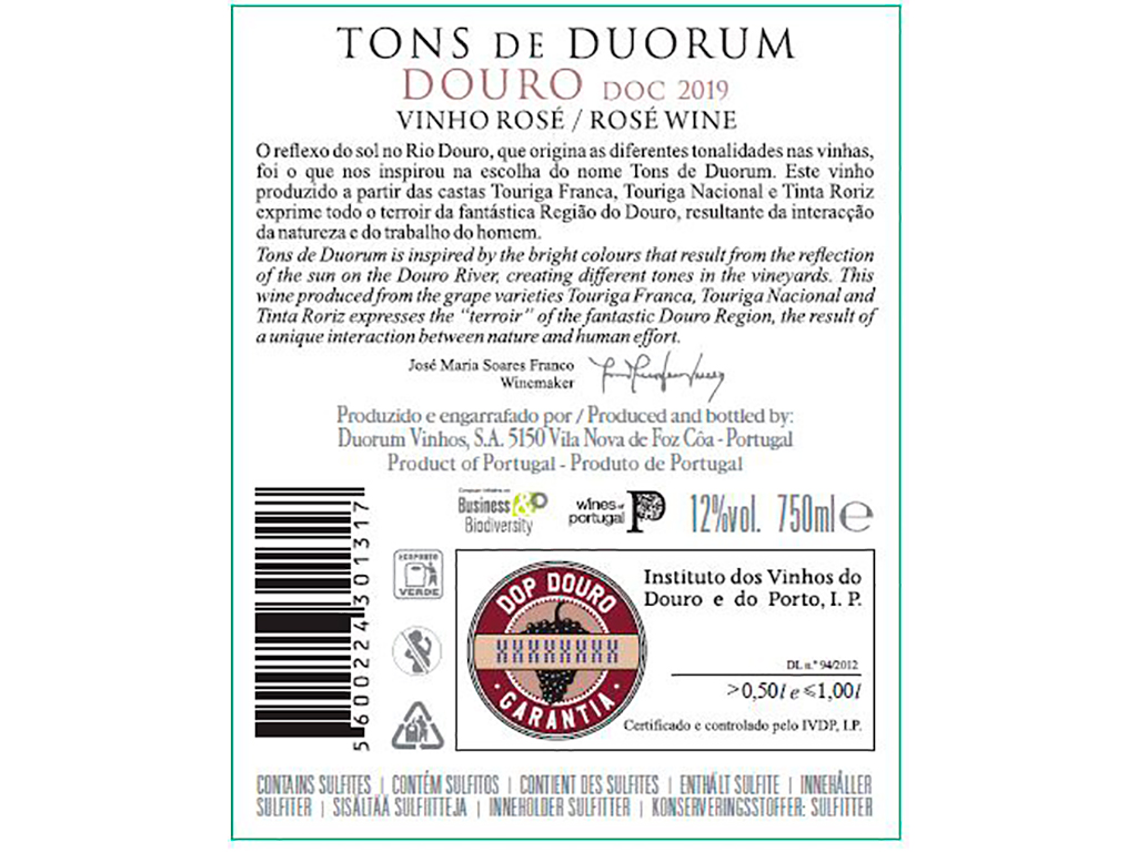 VINHO ROSÉ TONS DUORUM DOURO 0.75L
