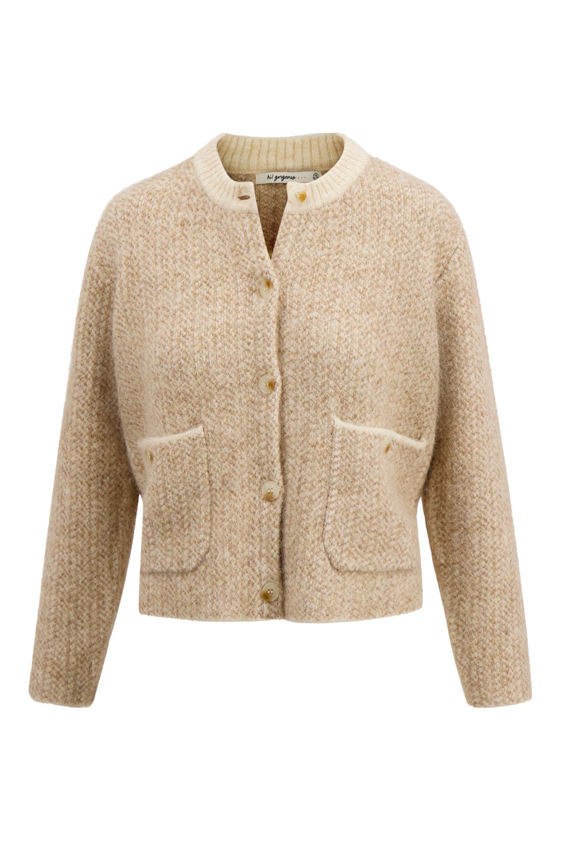 jacquard vest met visgraat structuur