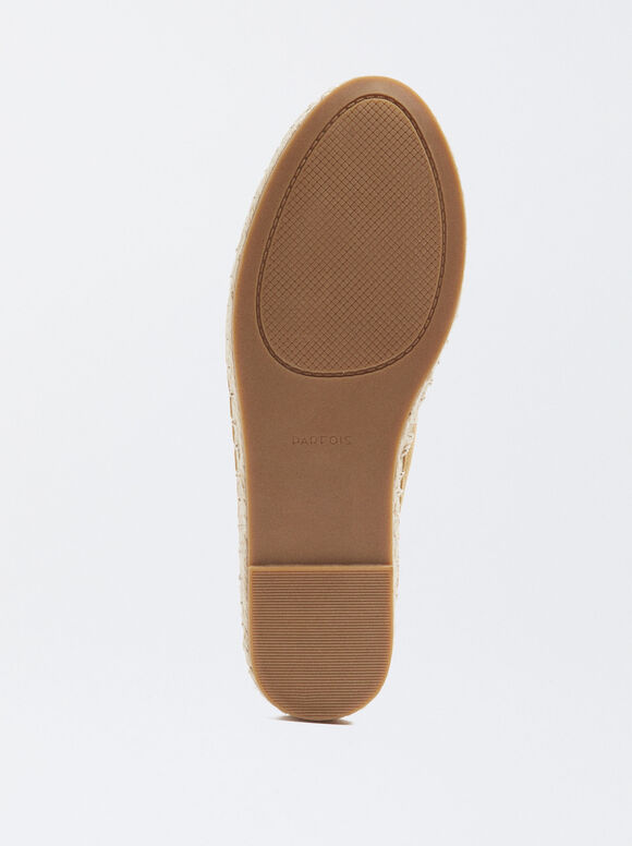 Mules com fivela de juta - Bege