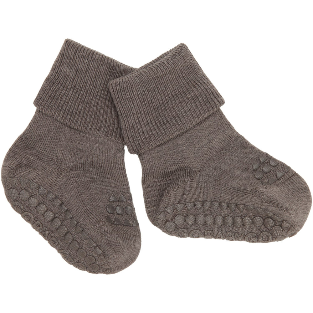 Køb Gobabygo Brown Melange Non-Slip Strømper I Merino Uld