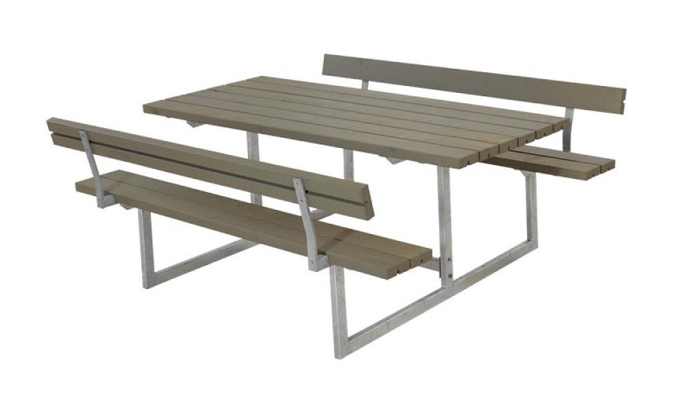 BENKESETT PLUS BASIC MED 2 RYGGSTØTTER 177CM GRÅBRUN