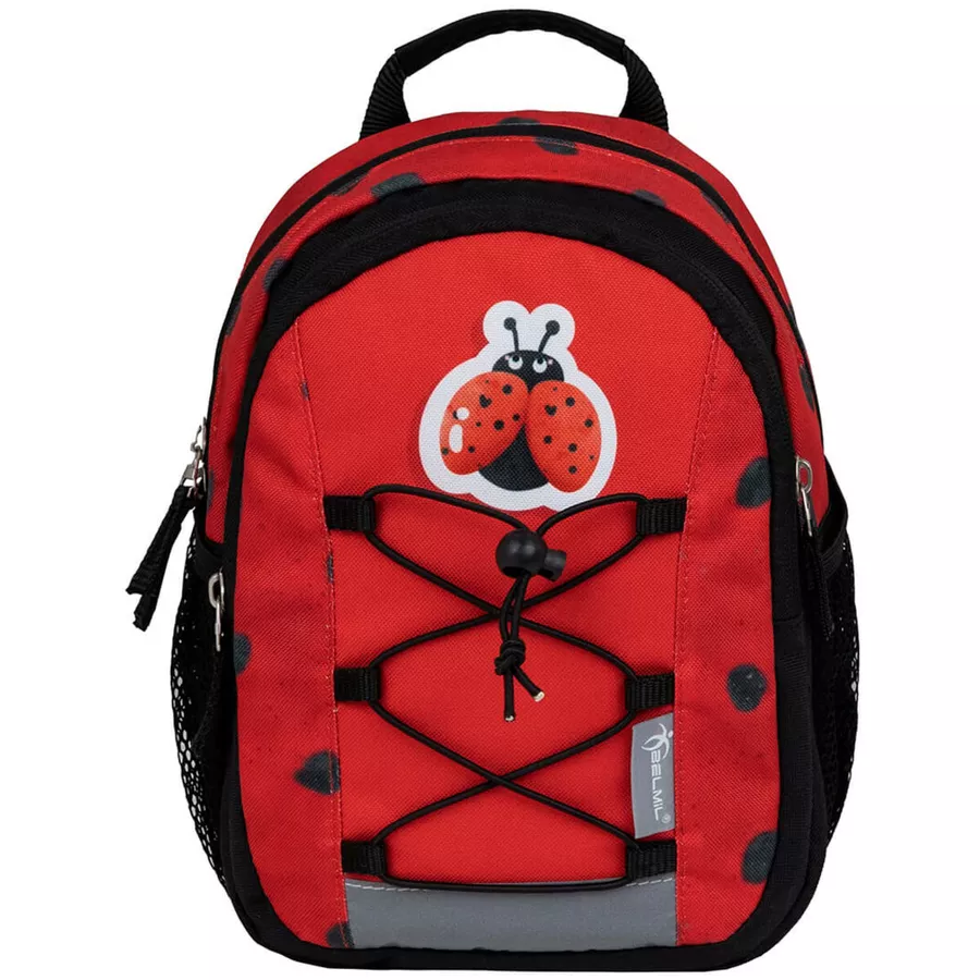 Belmil Kindergartenrucksack Mini Kiddy Kindergartenrucksack für 1-3 Jährige Kinder mit Brustgurt Ladybug