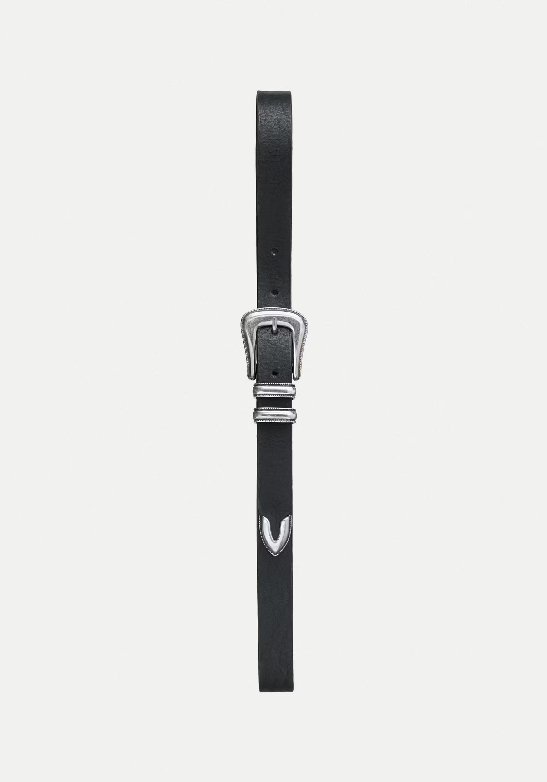 Nudie Jeans Gürtel Western Silver Belt Black
