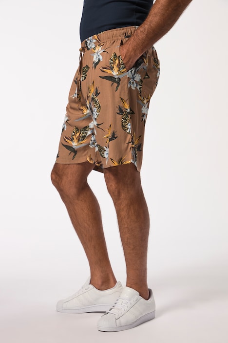 Bermuda, Viskose-Qualität, floraler Print, Elastikbund, bis 8 XL