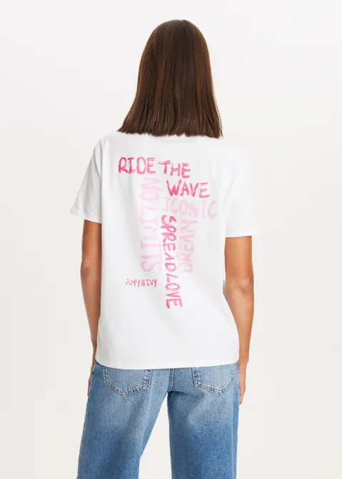 T-shirt met print iconic wit (WIT)
