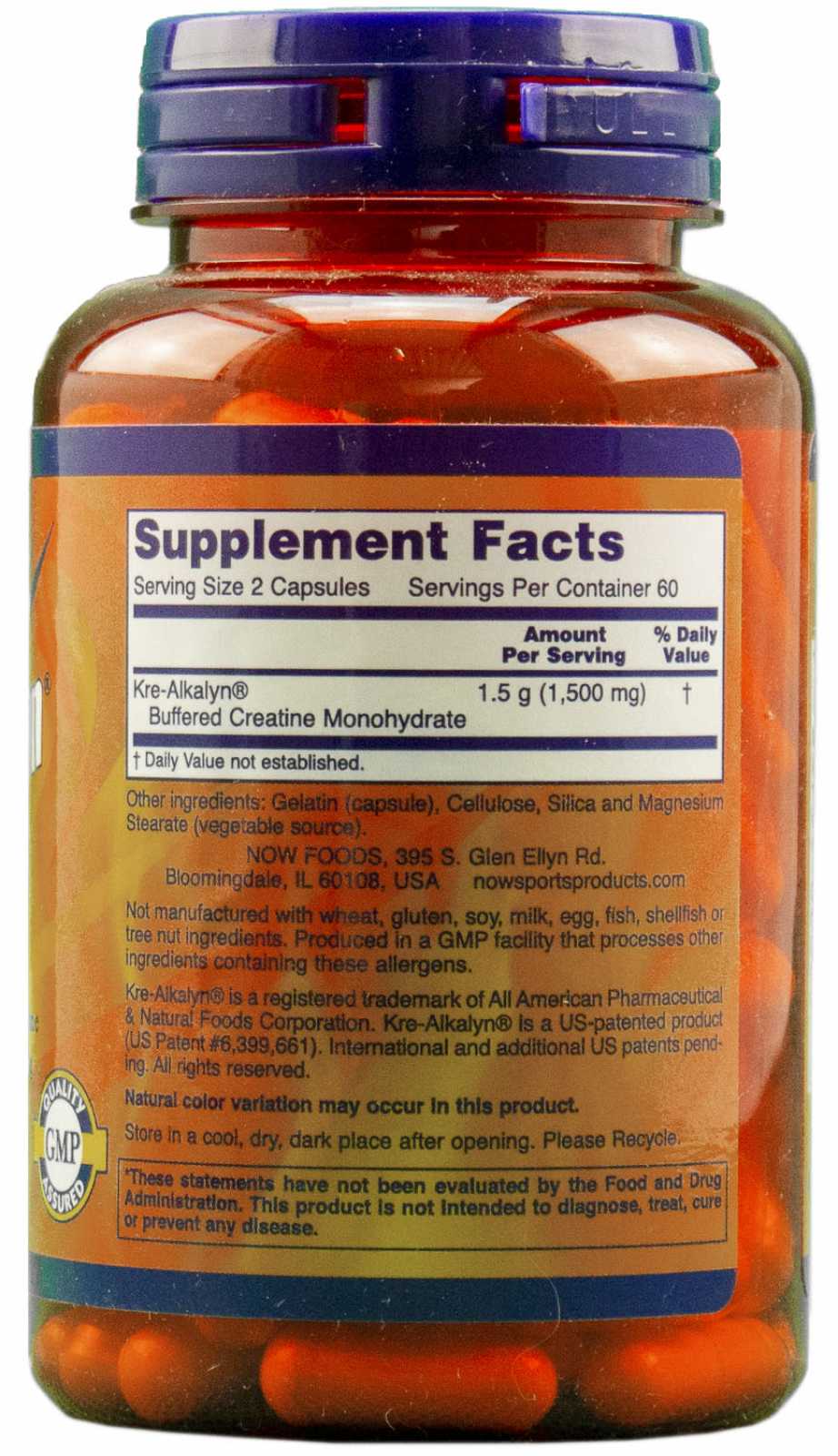 NOW Foods Creatina Kre-Alkalyn 120 cápsulas