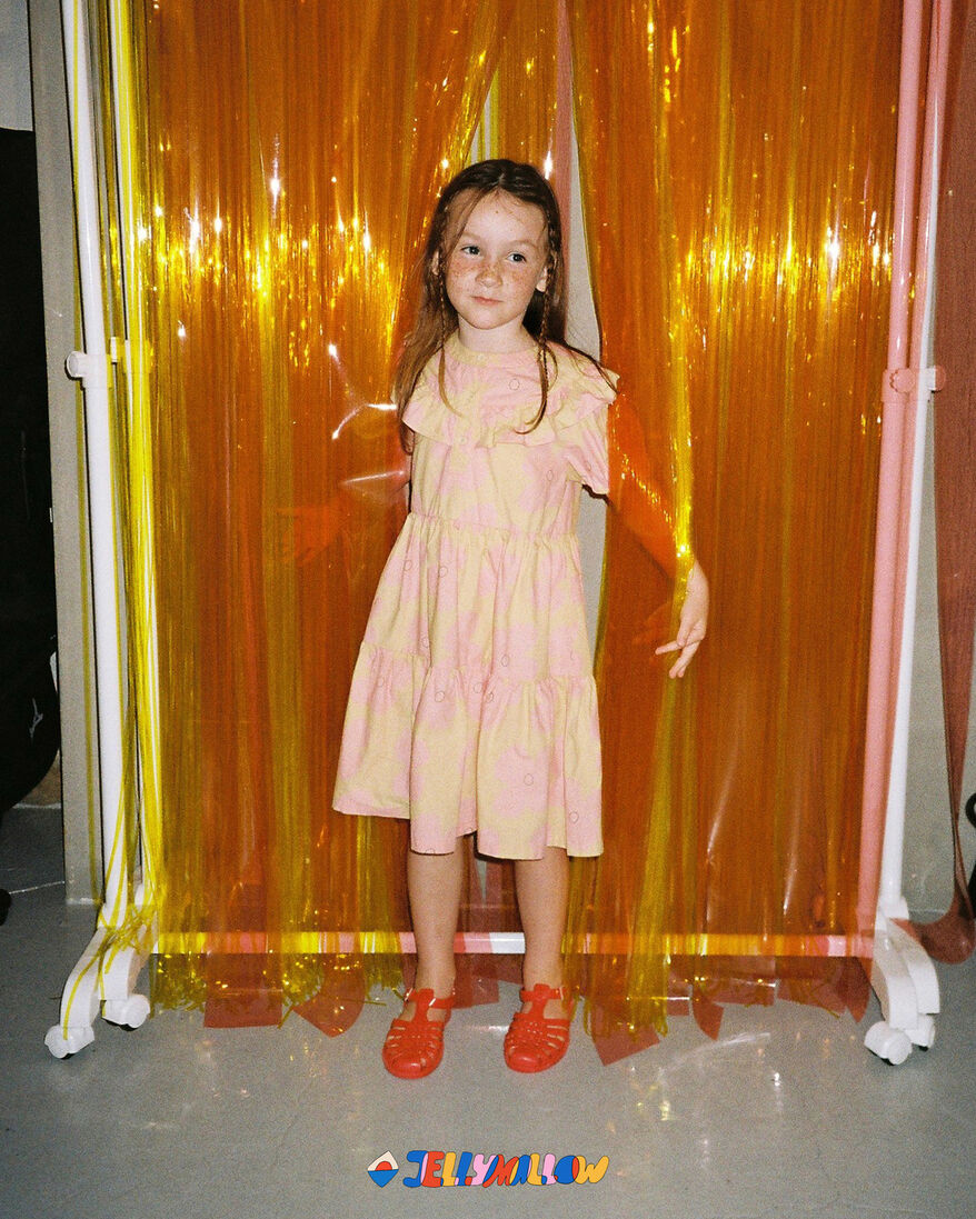 Jelly Mallow roze jelly mallow mini jurk pink flower dress